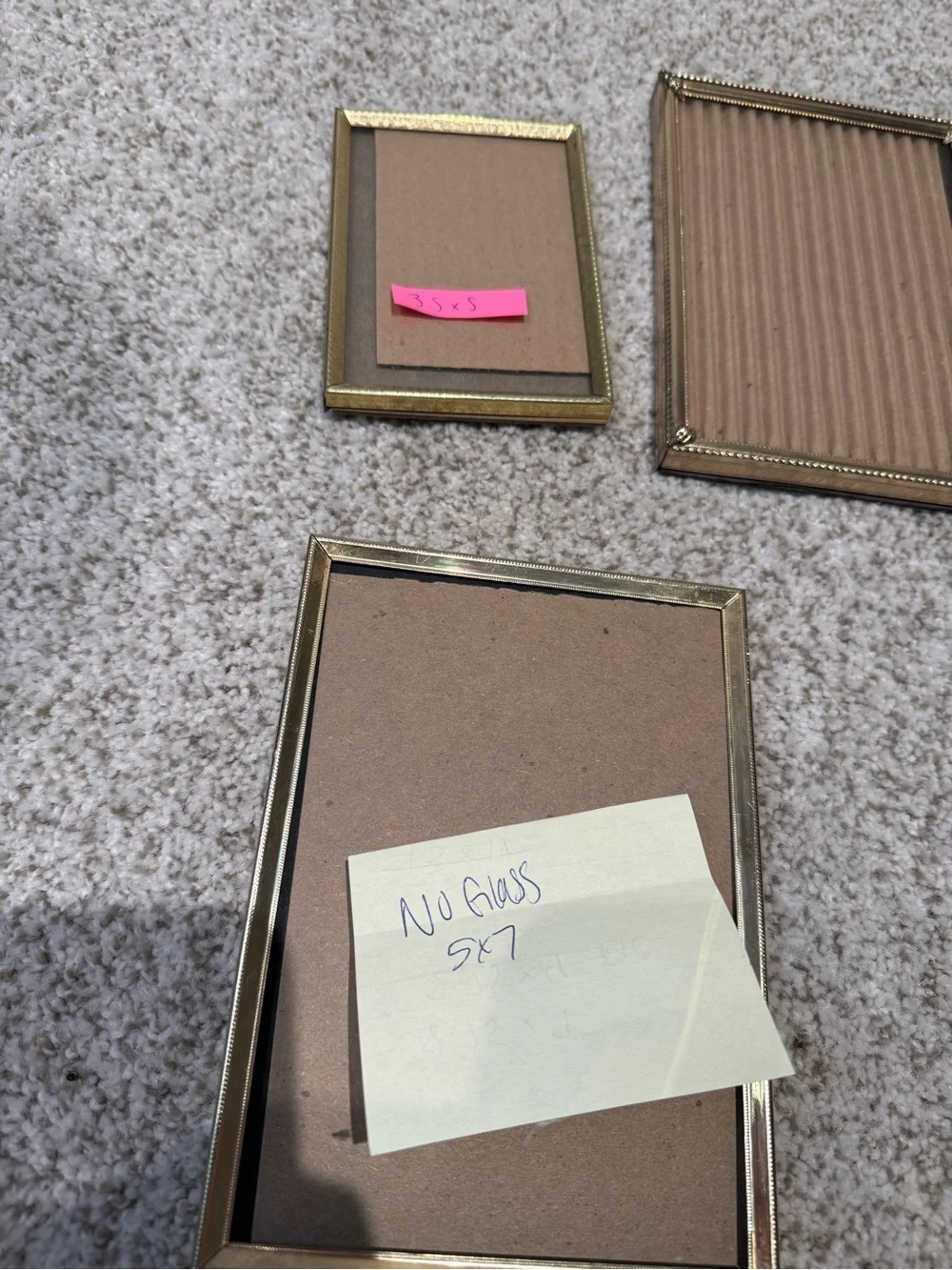 Lot of 6 Vintage Gold Tone Metal Photo Frames Brass Gallery Set